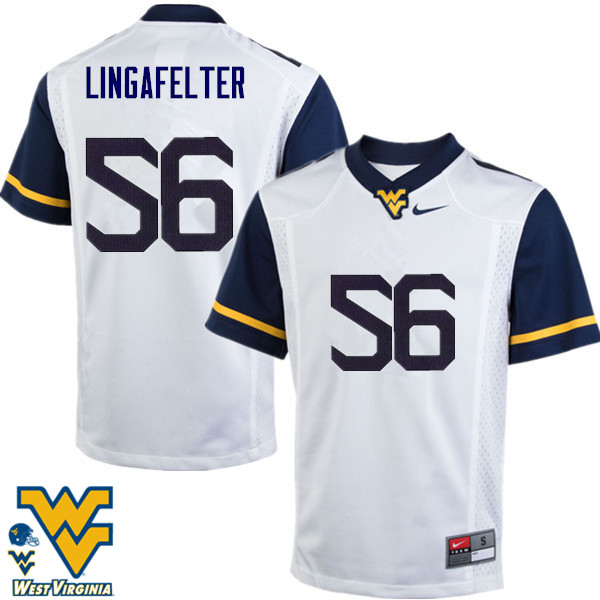 NCAA Men's Grant Lingafelter West Virginia Mountaineers White #56 Nike Stitched Football College Authentic Jersey LA23B17GJ